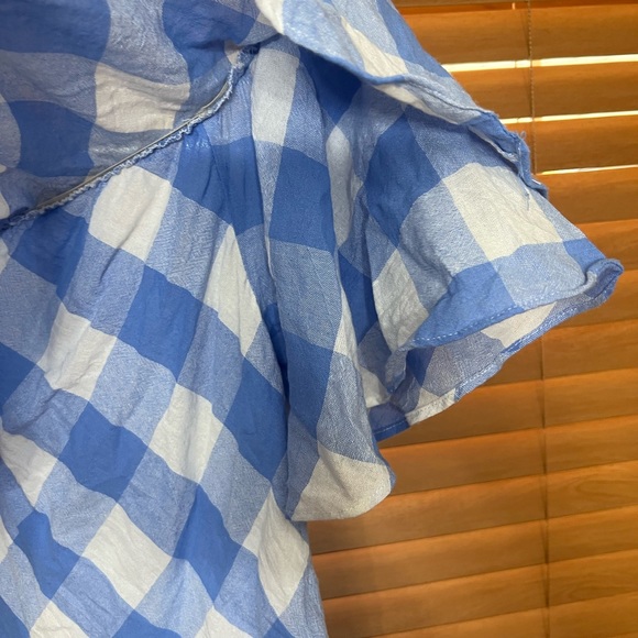 Sugar lips plaid off the shoulder dress size S Color: white and blue - Picture 7 of 9